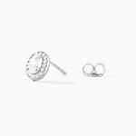 Boucles D'oreilles Puces Albertina Argent Blanc Oxyde De Zirconium - Boucles d'oreilles fantaisie Femme | Histoire d&rsquo;Or