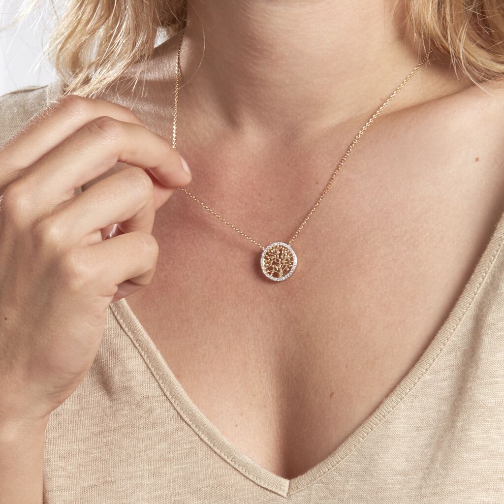 Collier Theolina Plaqué Or Jaune Oxyde De Zirconium - Colliers Femme | Histoire d’Or