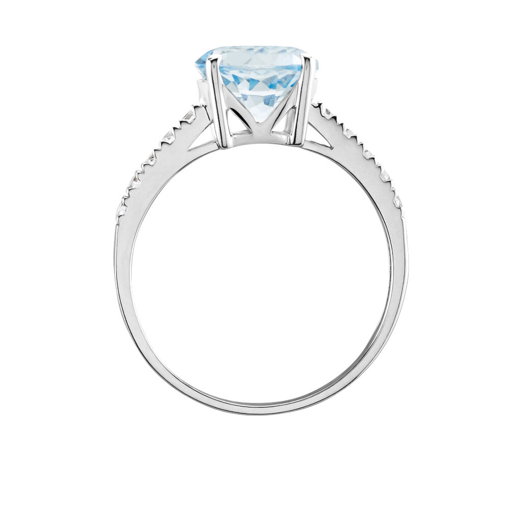 Bague Or Blanc Terese Topaze Oxydes De Zirconium - Bagues solitaires Femme | Histoire d&rsquo;Or