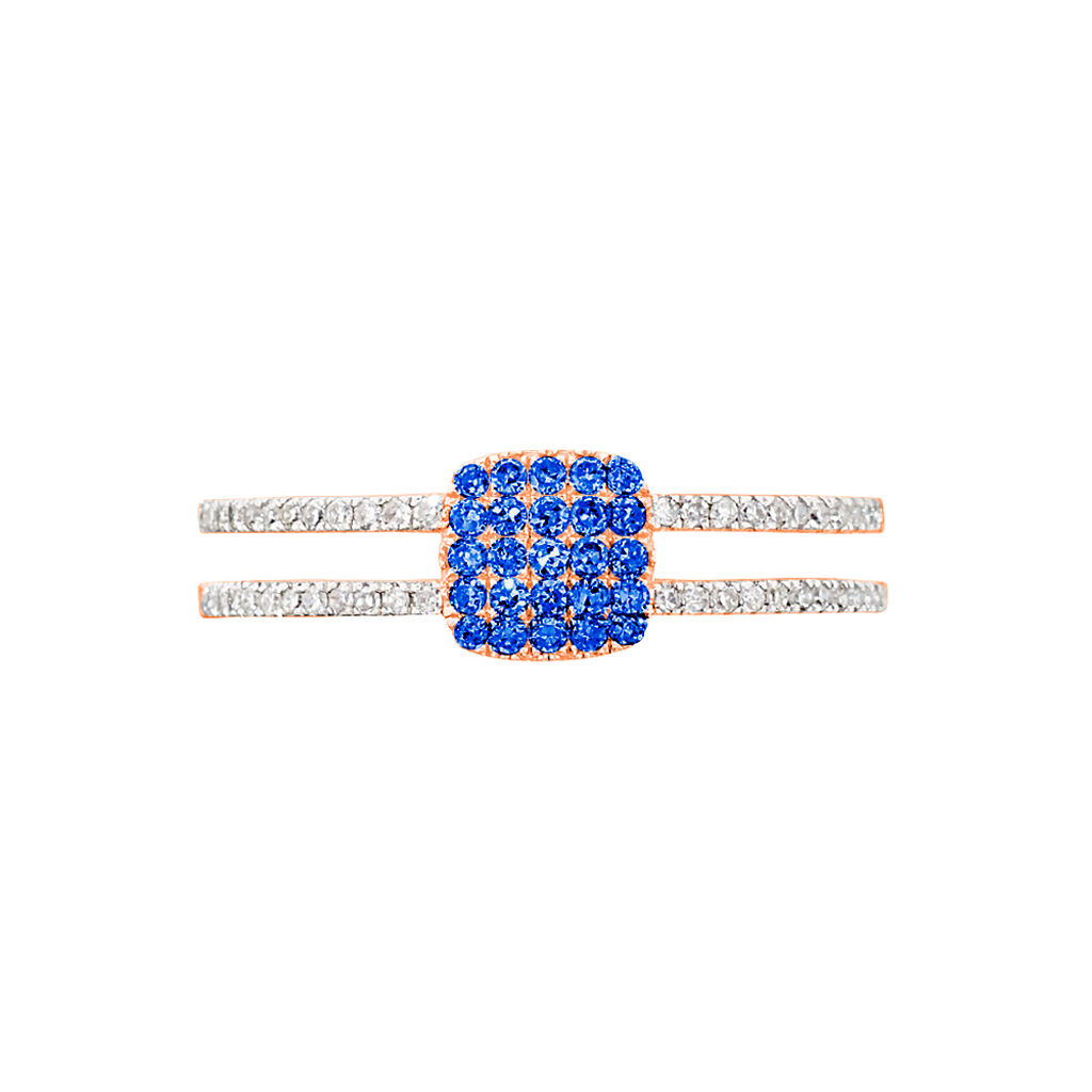 Bague Aude Or Rose Saphir Et Diamant - Bagues avec pierre Femme | Histoire d’Or