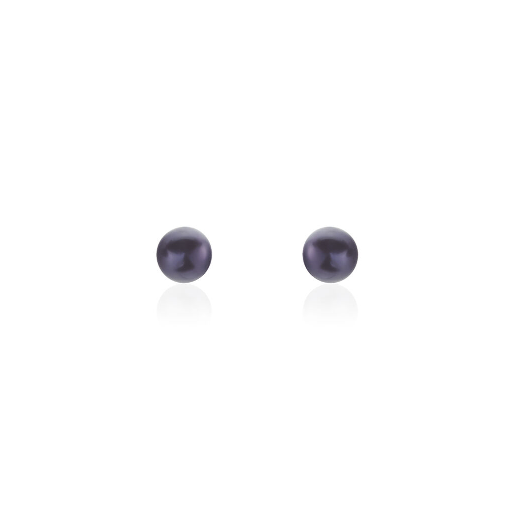Boucles D'oreilles Puces Micaelle Teintees Or Jaune Perle De Culture - Clous d'oreilles Femme | Histoire d’Or
