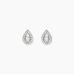 Boucles D'oreilles Puces Domitia Or Blanc Diamant - Boucles d'oreilles pierres pr&eacute;cieuses Femme | Histoire d&rsquo;Or