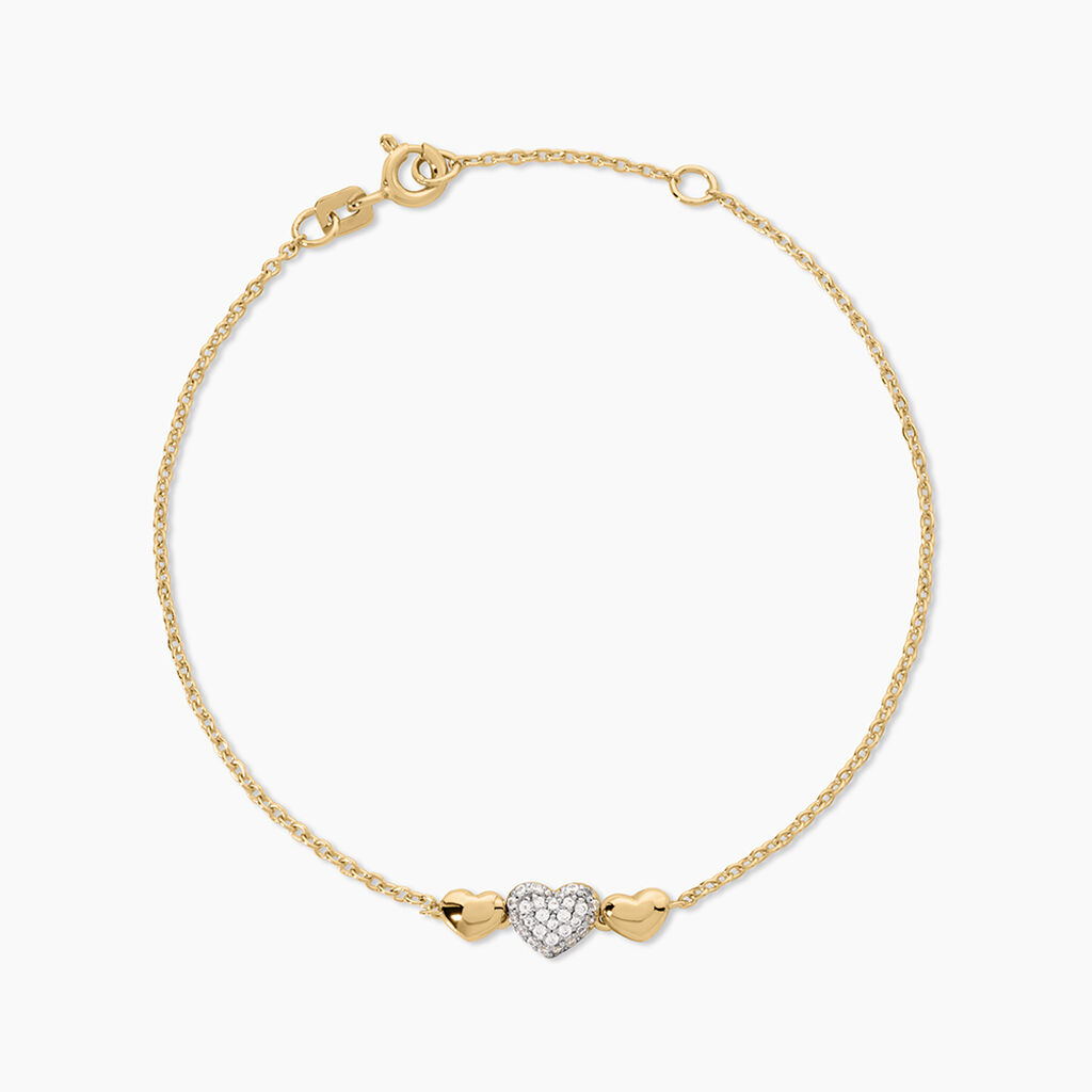 Bracelet Minie Argent Dor&eacute; A L'Or 750/1000 Oxyde De Zirconium - F&ecirc;te des m&egrave;res Femme | Histoire d&rsquo;Or