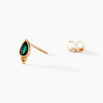 Boucles D'oreilles Puces Marika Plaqu&eacute; Or Dor&eacute; Pierre D'imitation - Boucles d'oreilles fantaisie Femme | Histoire d&rsquo;Or