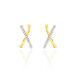 Créoles Bleona Croisees Or Jaune Strass - Boucles d'oreilles créoles Femme | Histoire d’Or