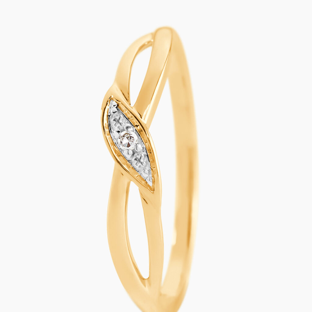 Bague Or Jaune Unora Diamants - Bagues solitaires Femme | Histoire d&rsquo;Or