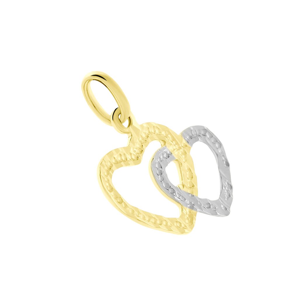 Pendentif Eudocie Coeurs Ciseles Or Bicolore - Pendentifs Femme | Histoire d’Or