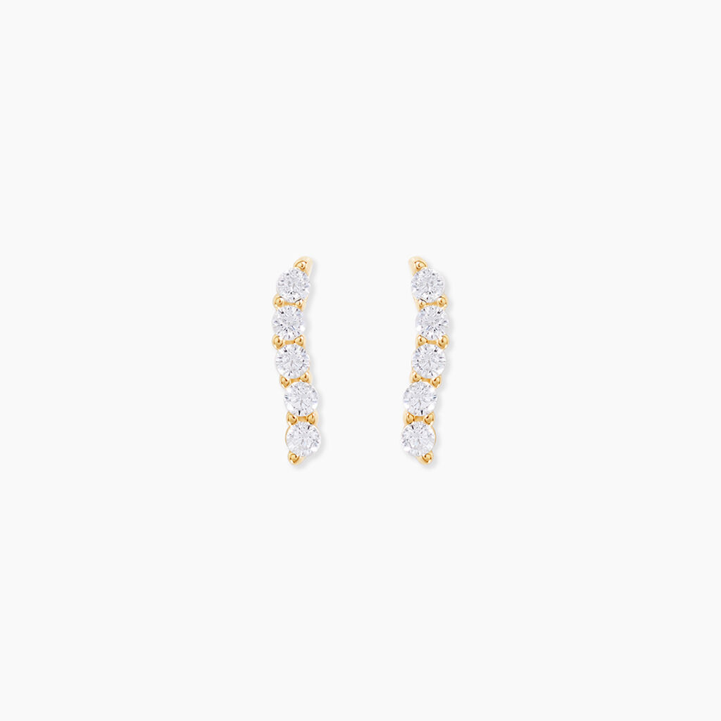 Boucles D'oreilles Pendantes Dahina Or Jaune Oxyde De Zirconium - Boucles d'oreilles pendantes Femme | Histoire d&rsquo;Or