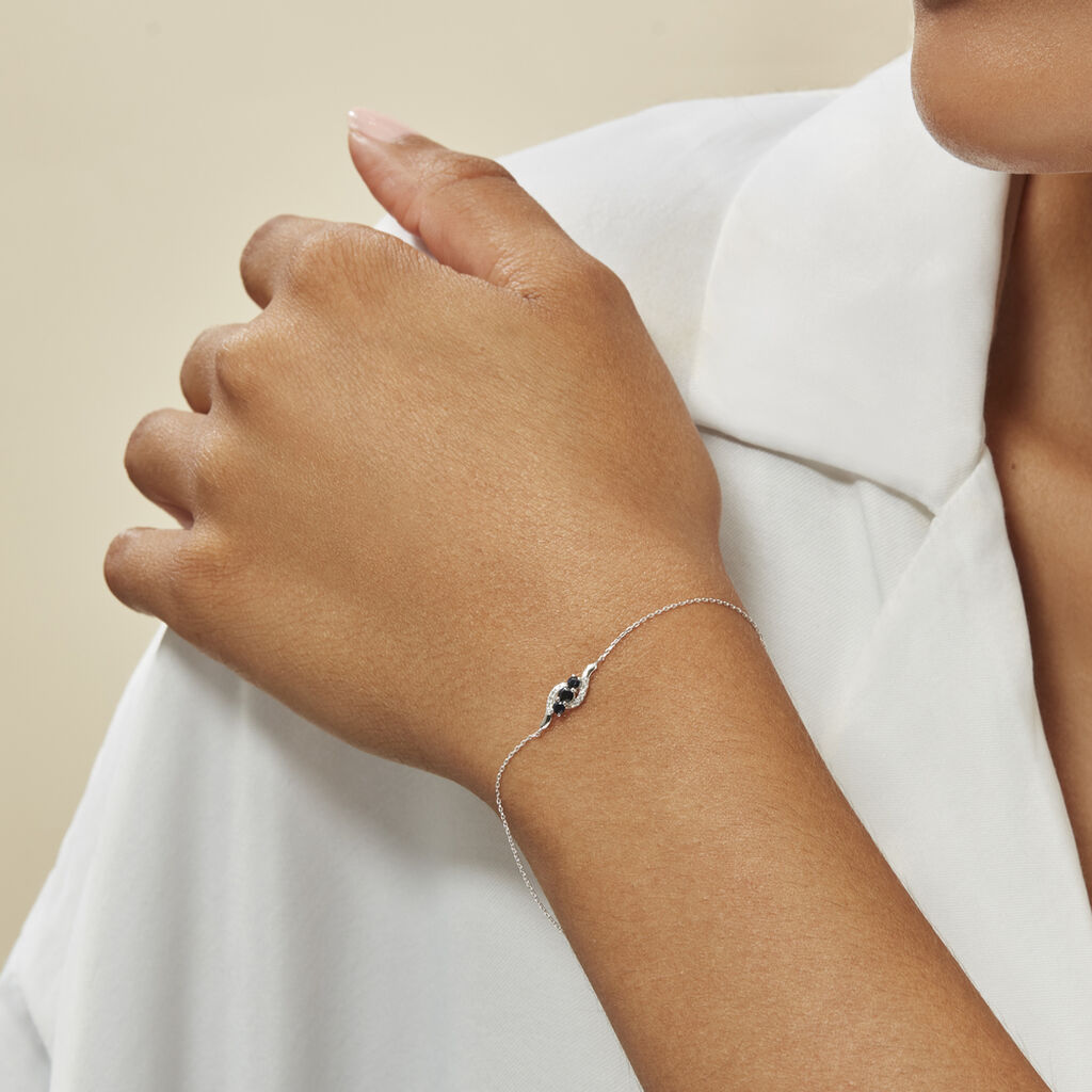 Bracelet Trinitie Or Blanc Saphir Diamant - Bracelets Femme | Histoire d’Or