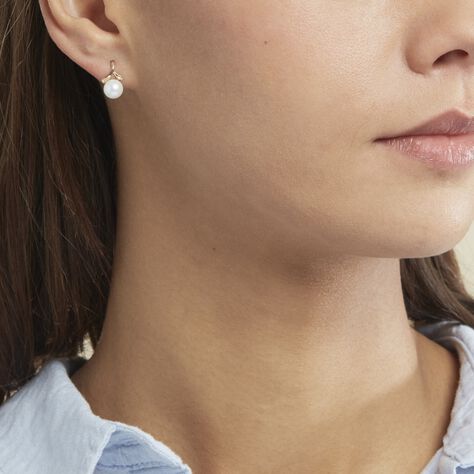 Boucles D'oreilles Pendantes Campanule Or Jaune Perle De Culture - Boucles d'oreilles pendantes Femme | Histoire d’Or