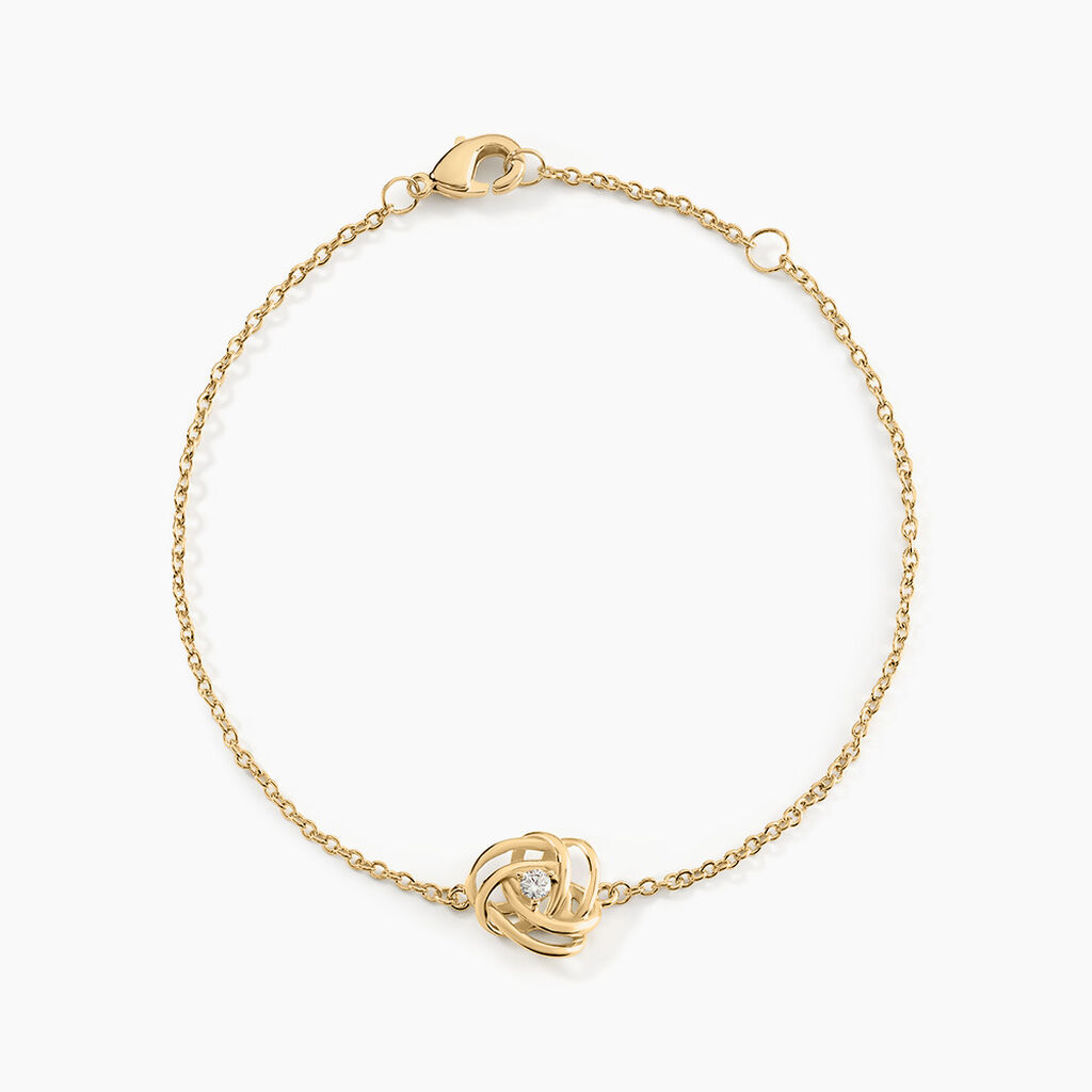 Bracelet Jonc Iwaki Plaqu&eacute; Or Jaune Oxyde De Zirconium - Bracelets Femme | Histoire d&rsquo;Or