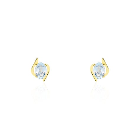 Boucles D'oreilles Puces Vrille Ovale Or Jaune Topaze - Clous d'oreilles Femme | Histoire d’Or