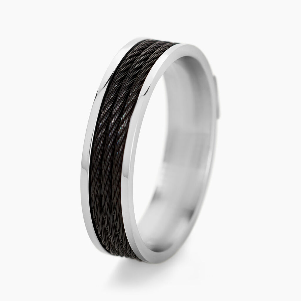 Bague Gaetane Acier Blanc - Bagues Homme | Histoire d’Or