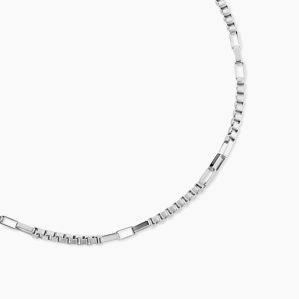 Collier M&eacute;tal Acier Blanc - Bijoux sans pierre Homme | Histoire d&rsquo;Or