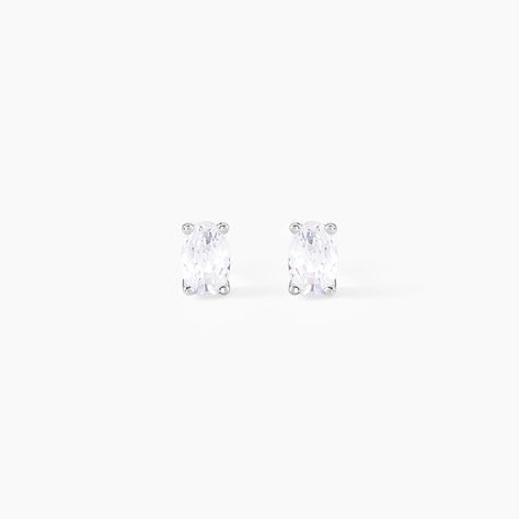 Boucles D'oreilles Puces Mathilda Argent Blanc Oxyde De Zirconium - Boucles d'oreilles fantaisie Femme | Histoire d&rsquo;Or