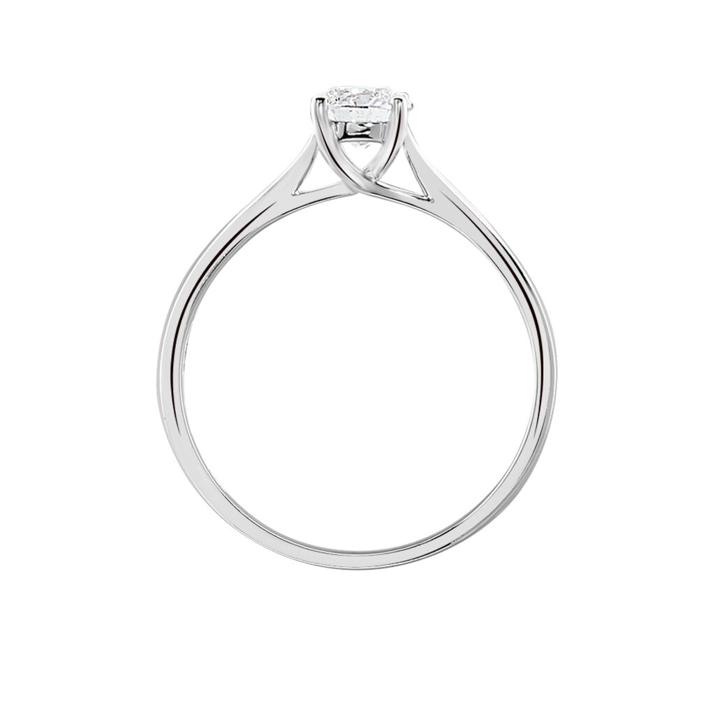 Bague Solitaire Fiona Or Blanc Diamant Synthetique - Bagues solitaires Femme | Histoire d’Or