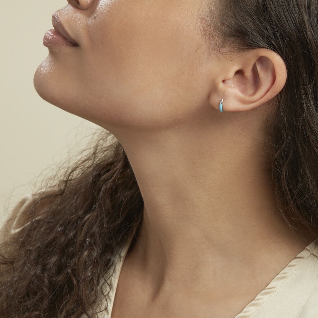 Créole Unitaire Argent Blanc Samba - Boucles d'oreilles créoles Femme | Histoire d’Or