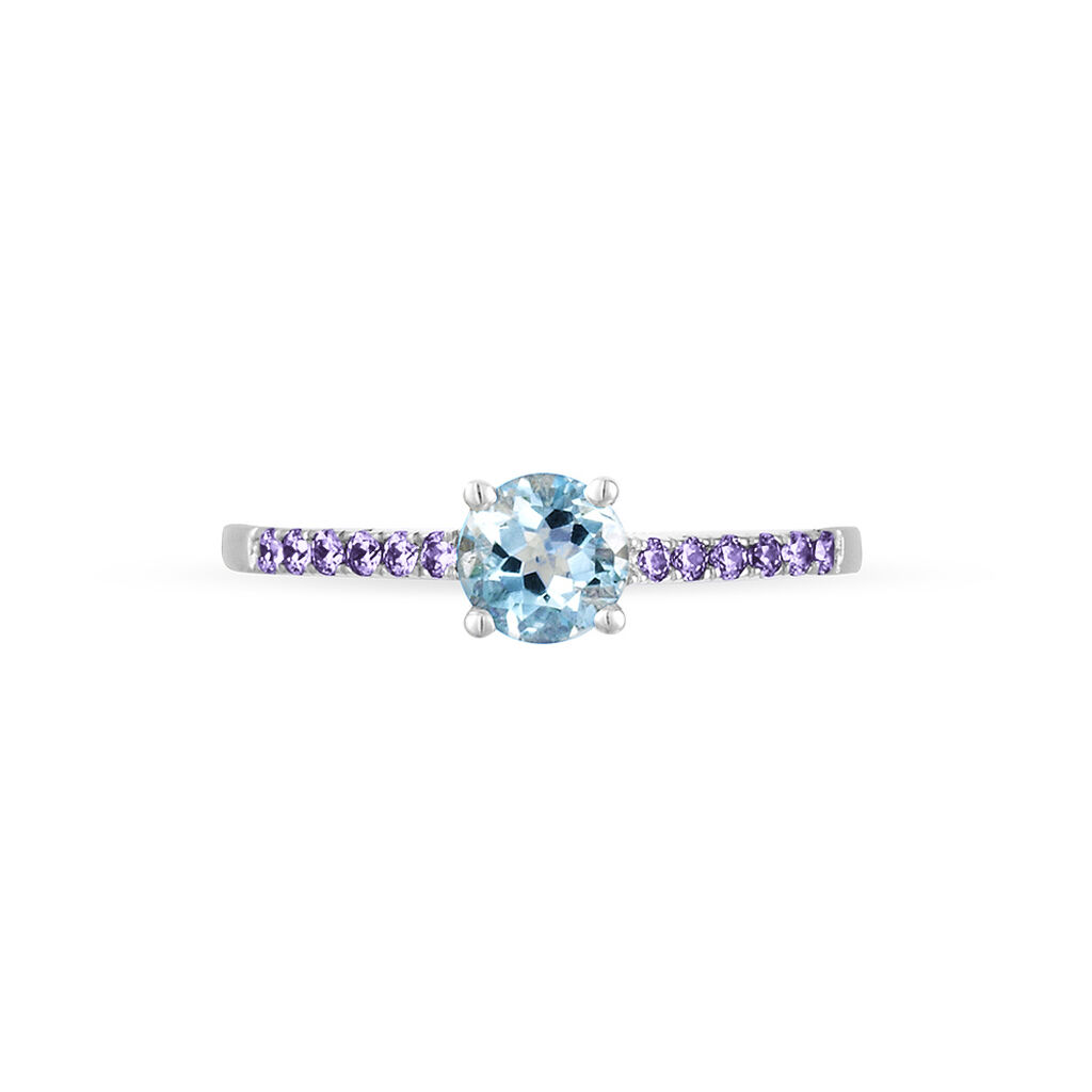 Bague Manon Or Blanc Topaze Et Amethyste - Bagues solitaires Femme | Histoire d’Or