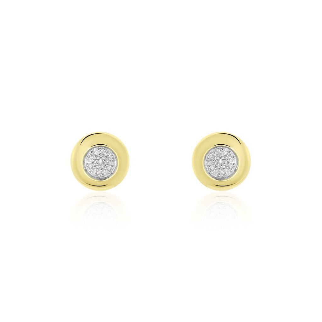 Boucles D'oreilles Puces Or Jaune Laurissa Diamants - Clous d'oreilles Femme | Histoire d&rsquo;Or
