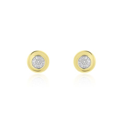 Boucles D'oreilles Puces Or Jaune Laurissa Diamants - Clous d'oreilles Femme | Histoire d&rsquo;Or