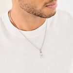 Collier Hugo Acier Blanc Oxyde De Zirconium - Colliers fantaisie Femme | Histoire d&rsquo;Or