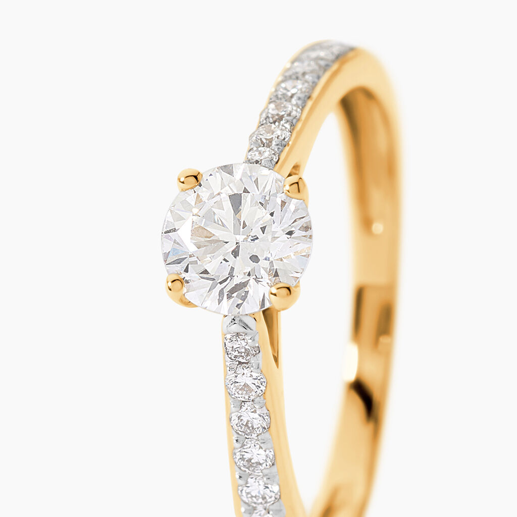 Bague Solitaire Hemera Or Jaune Diamant Synthetique - Bagues solitaires Femme | Histoire d&rsquo;Or