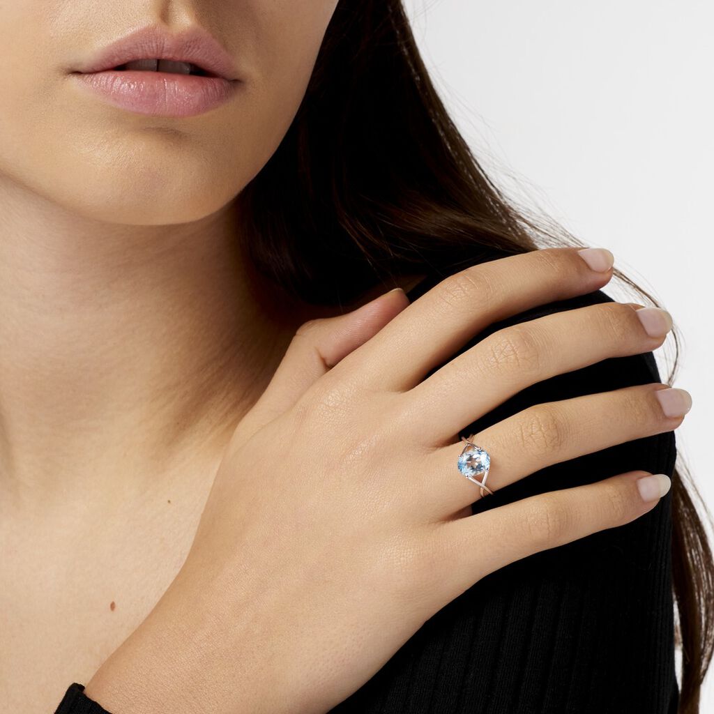 Bague Solitaire Armaelle Or Blanc Topaze - Bagues solitaires Femme | Histoire d’Or