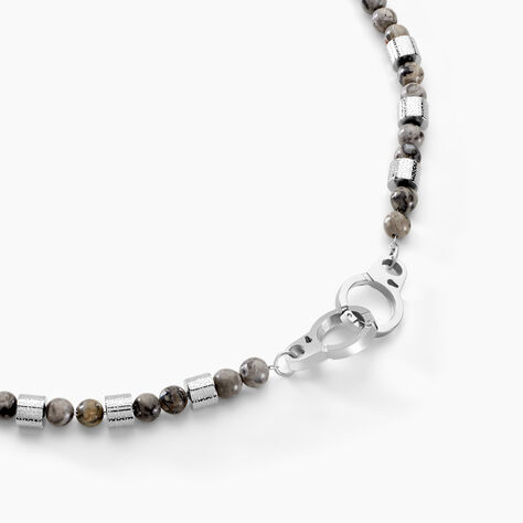 Collier Kuro Acier Blanc Autres Pierres - Colliers fantaisie Homme | Histoire d’Or
