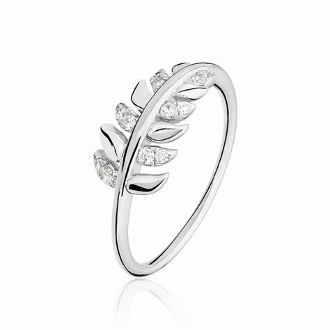 Bague Jade Argent Blanc Oxyde De Zirconium - Bagues avec pierre Femme | Histoire d’Or