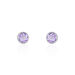 Boucles D'oreilles Puces Edy Serti Clos Or Blanc Amethyste - Clous d'oreilles Femme | Histoire d’Or