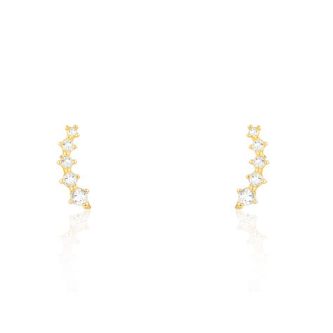 Boucles D'oreilles Puces Youssa Barrettes Or Jaune Oxyde De Zirconium - Clous d'oreilles Femme | Histoire d’Or