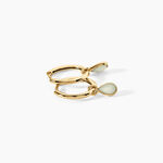 Cr&eacute;oles Ondee Argent Dor&eacute; A L'Or 750/1000 Amazonite - Boucles d'oreilles cr&eacute;oles Femme | Histoire d&rsquo;Or