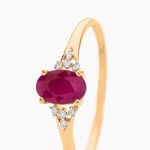 Bague Or Jaune Marie Rubis Diamants - Bagues solitaires Femme | Histoire d&rsquo;Or