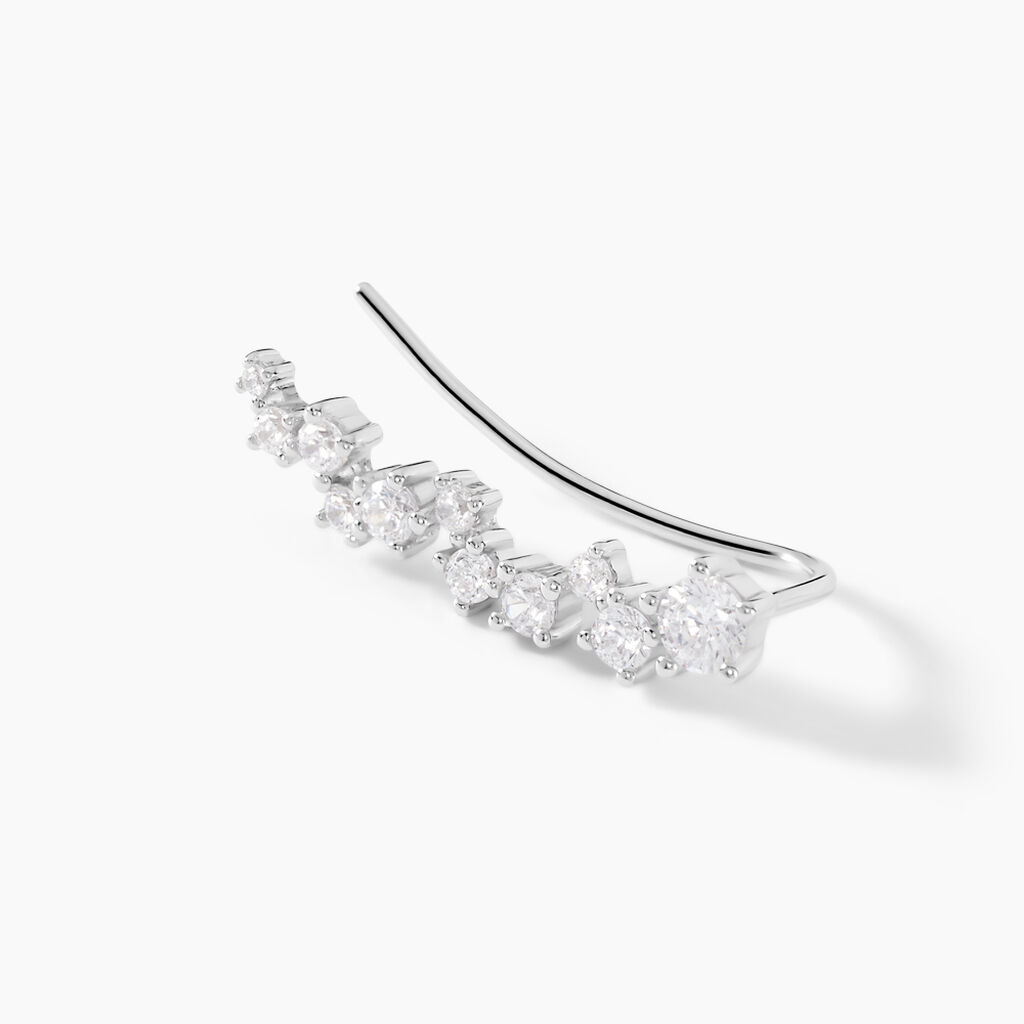 Bijoux D¿oreilles Grimpants Enza Argent Blanc Oxyde De Zirconium - Boucles d'oreilles fantaisie Femme | Histoire d’Or