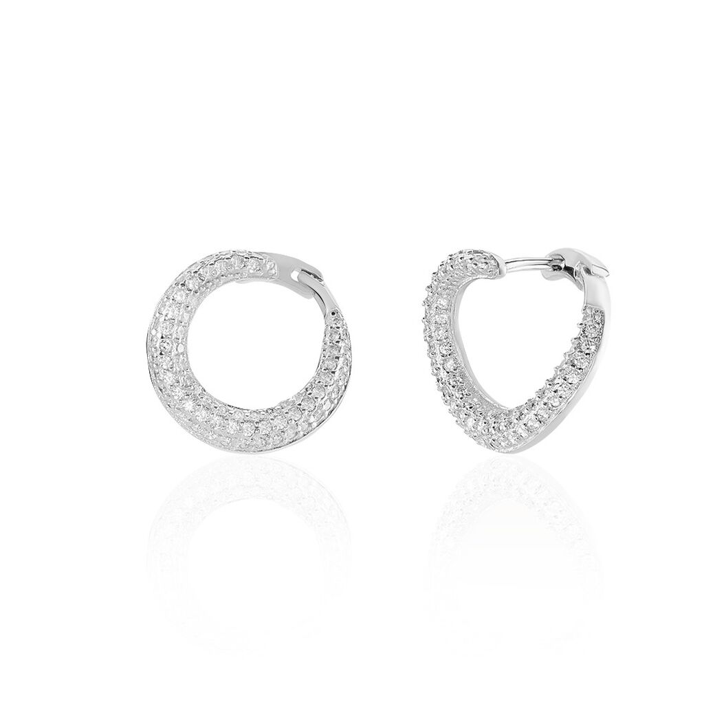 Créoles Uwe Argent Blanc Oxyde De Zirconium