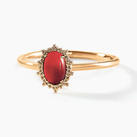 Bague Vintage Love Plaqué Or Jaune Agate