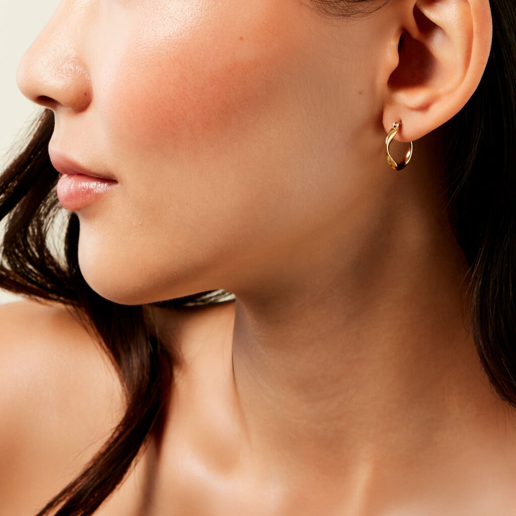 Collier Bethanie Acier Jaune - Boucles d'oreilles créoles Femme | Histoire d’Or