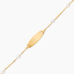 Bracelet Identit&eacute; Gaspardine Maille For&ccedil;at Or Jaune Perle De Culture - Bracelets Communion Enfant | Histoire d&rsquo;Or