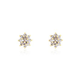 Boucles D'oreilles Puces Lisea Plaqué Or Oxydes De Zirconium - Boucles d'oreilles fantaisie Femme | Histoire d’Or
