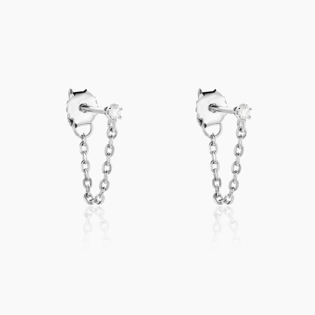 Bijoux D'oreilles Fantaisia Argent Blanc Oxyde De Zirconium - Boucles d'oreilles fantaisie Femme | Histoire d&rsquo;Or