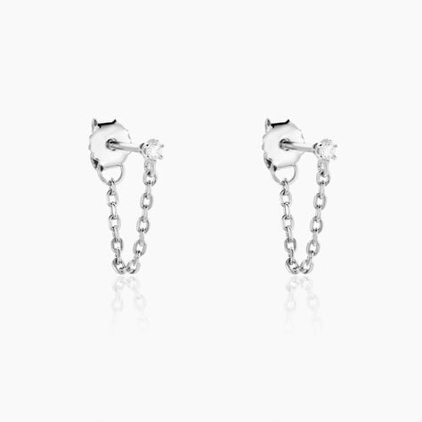 Bijoux D'oreilles Fantaisia Argent Blanc Oxyde De Zirconium - Boucles d'oreilles fantaisie Femme | Histoire d&rsquo;Or