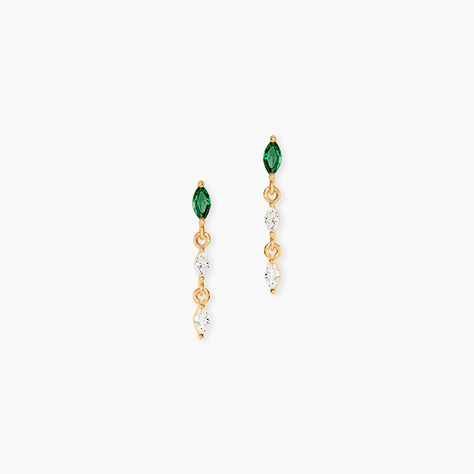 Boucles D'Oreilles Pendantes Amazone Plaqu&eacute; Or Jaune Oxyde De Zirconium - Boucles d'oreilles fantaisie Femme | Histoire d&rsquo;Or