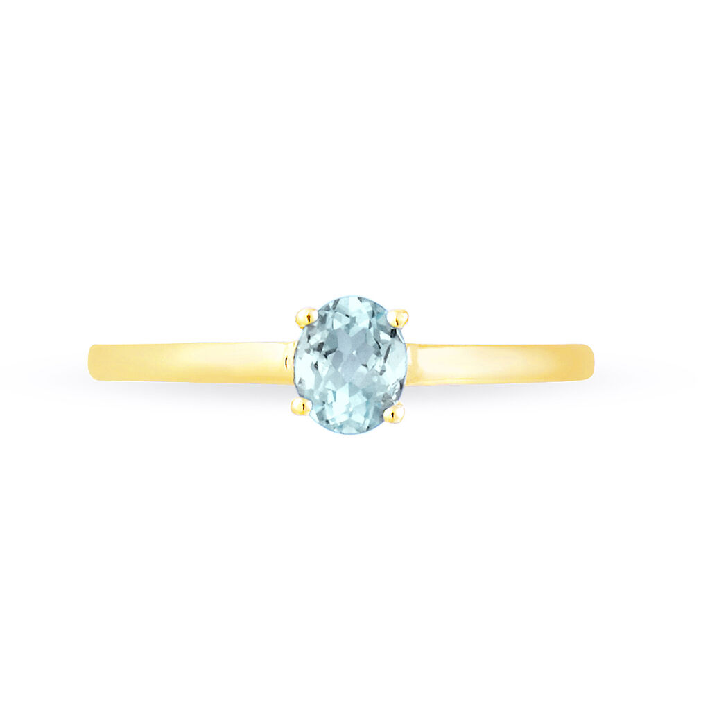 Bague Lily Or Jaune Aigue Marine - Bagues solitaires Femme | Histoire d’Or