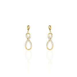 Boucles D'oreilles Pendantes Dunya Plaqué Or Jaune Oxyde De Zirconium - Boucles d'oreilles fantaisie Femme | Histoire d’Or