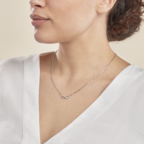 Collier Bastin Argent Blanc Oxyde De Zirconium - Colliers fantaisie Femme | Histoire d’Or