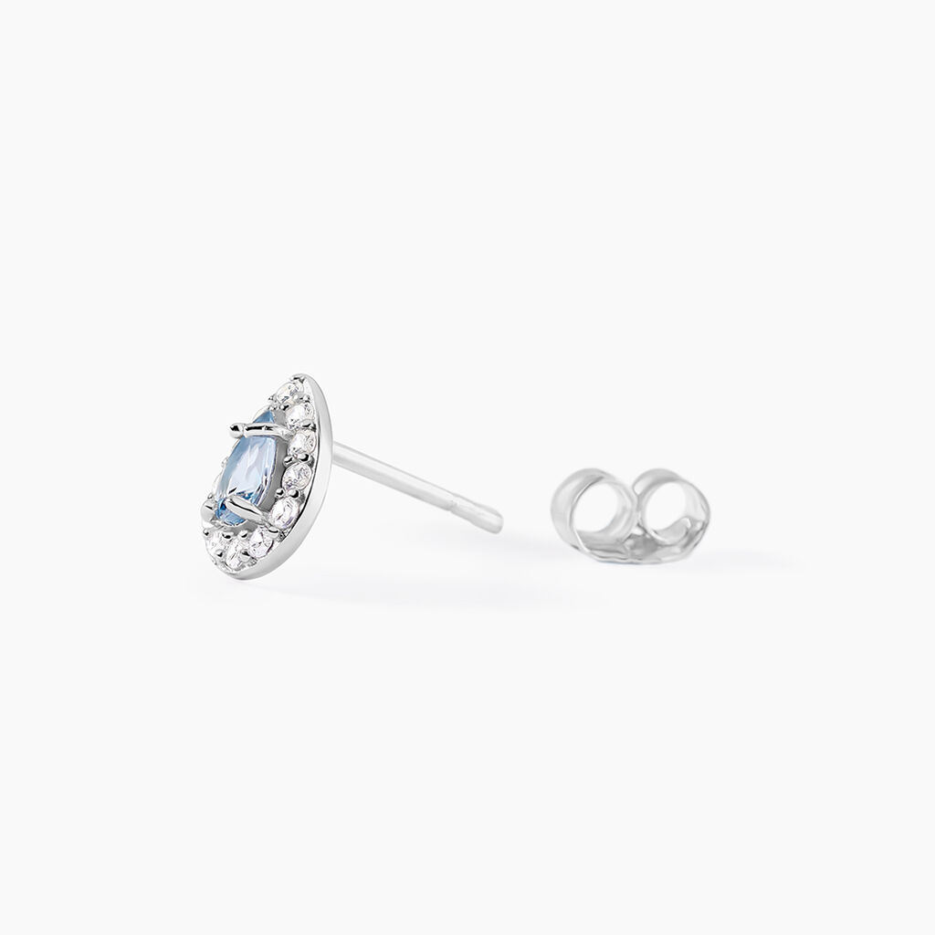 Boucles D'oreilles Puces Argent Blanc Tania Oxydes De Zirconium - Boucles d'oreilles fantaisie Femme | Histoire d&rsquo;Or