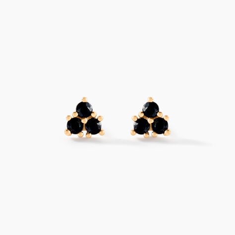 Boucles D'oreilles Puces Midnight Royalty Plaqué Or Jaune Oxyde - Boucles d'oreilles fantaisie Femme | Histoire d’Or