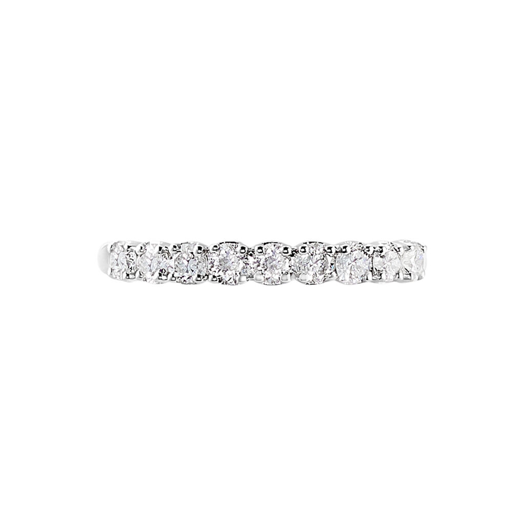 Demi-alliance Or Blanc  Eloisa Diamant Synthetique - Alliances Femme | Histoire d’Or