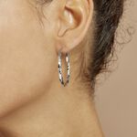 Cr&eacute;oles Argent Blanc Diane - Boucles d'oreilles cr&eacute;oles Femme | Histoire d&rsquo;Or