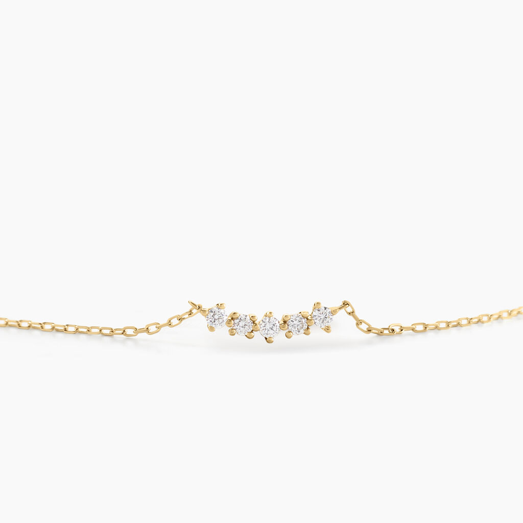 Collier Matleena Or Jaune Diamant Synth&eacute;tique - Colliers Femme | Histoire d&rsquo;Or